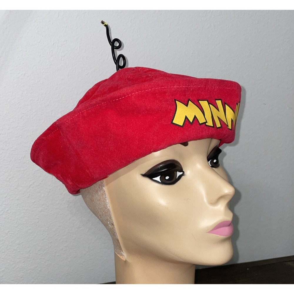 Disney Minnie Mouse Red Velvet Hat "Lisa"‎ VTG 90's Goofy's Co Missing Flower